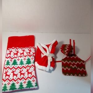 Christmas Fashion Dolls Apron And Accessories Set New